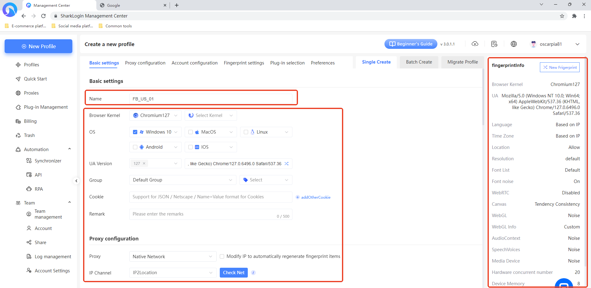 Step 1: Using SharkLogin anti-detection browser