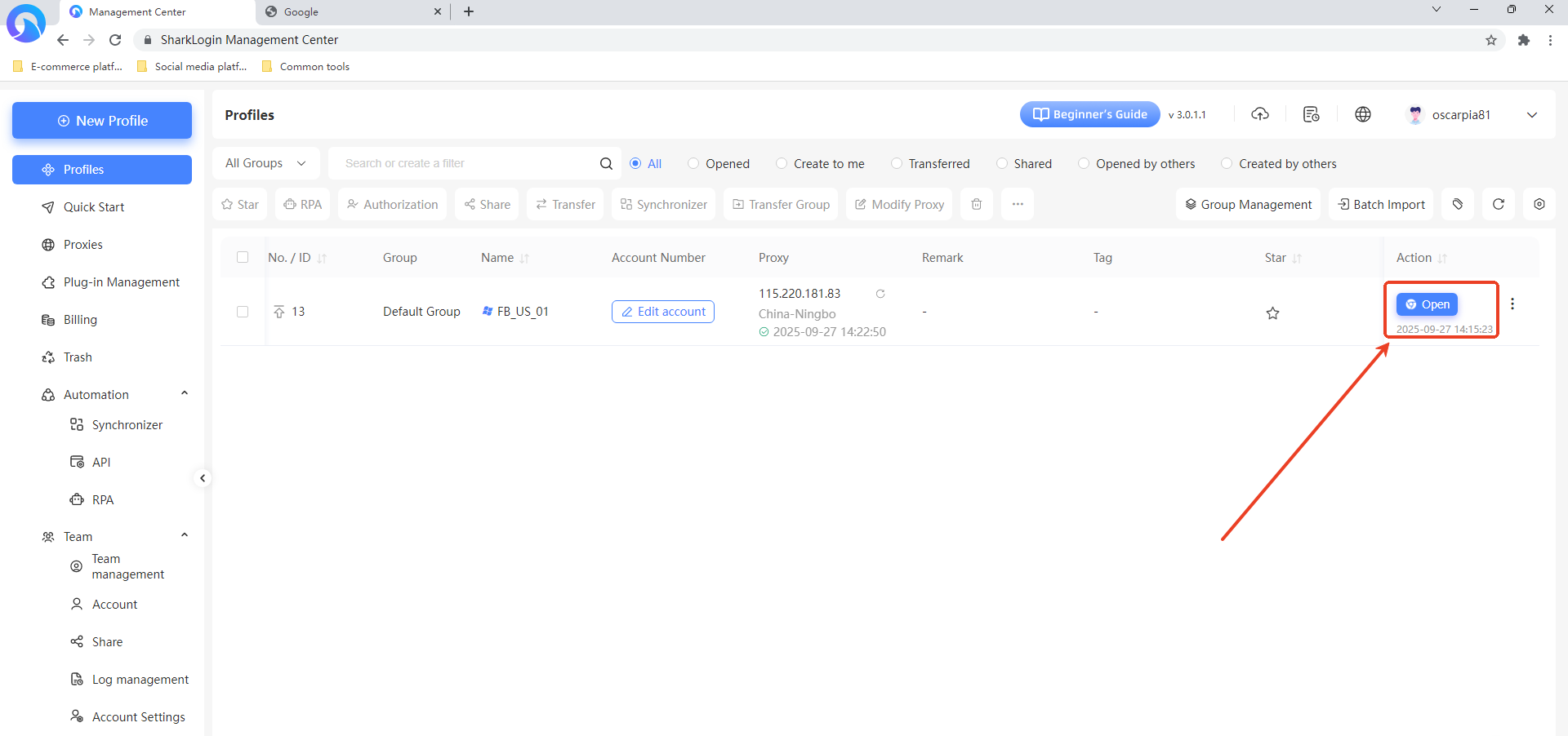 Step 2: Add Platform Account Password to the Profile
