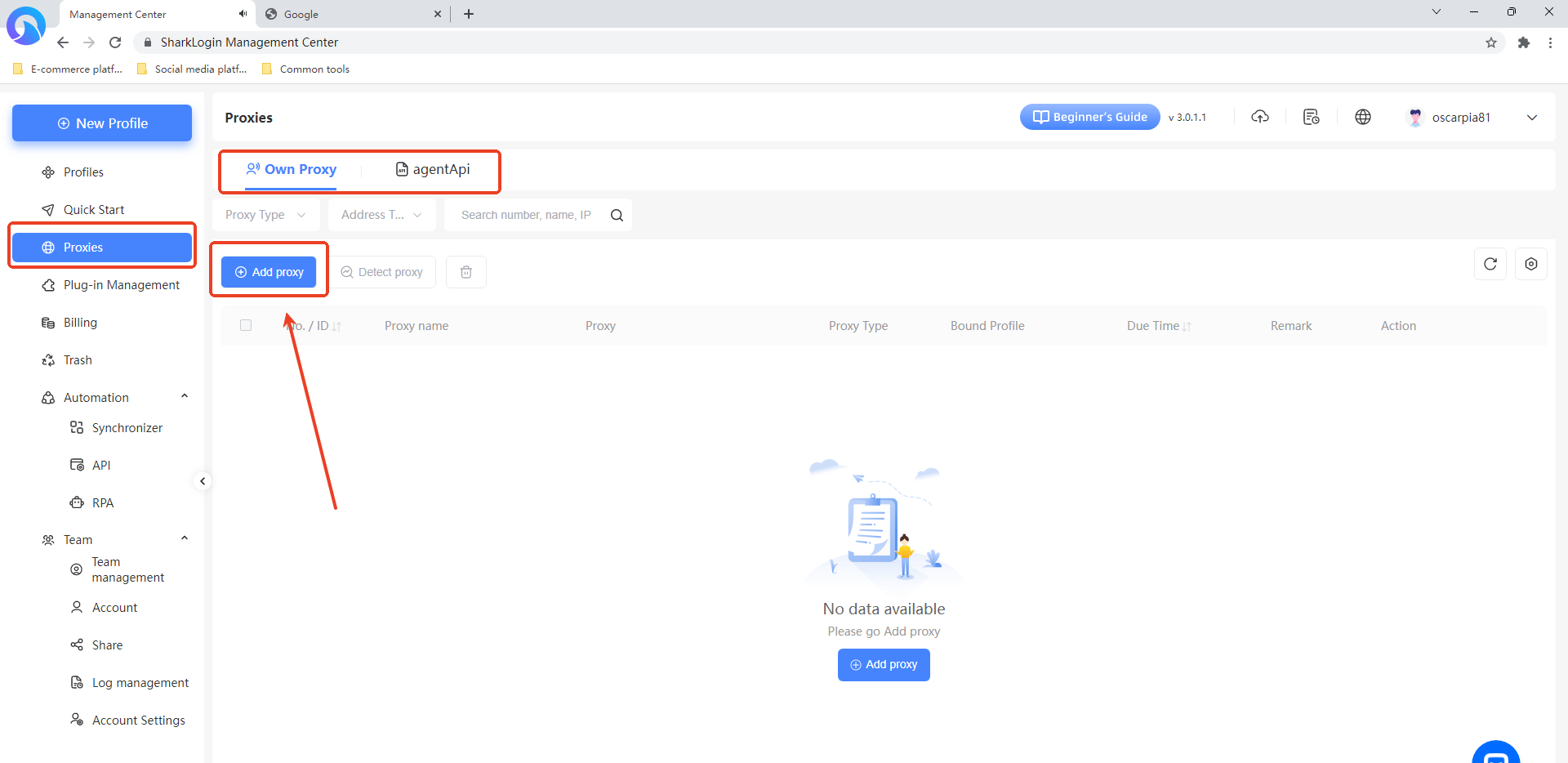 Step 1: Add proxy IP to the client