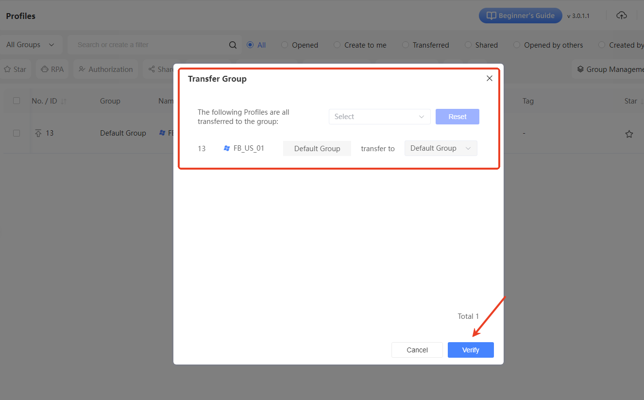 Managing and Editing Created Profiles