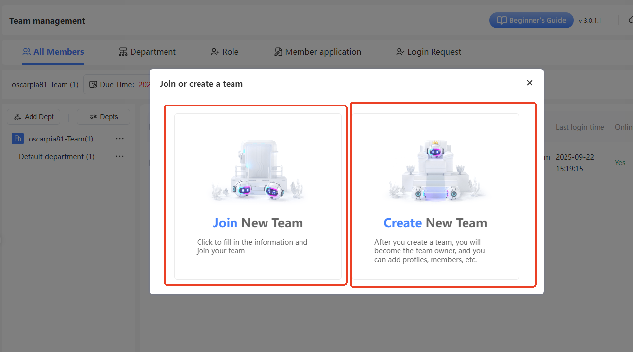 Step 1: How to create my team