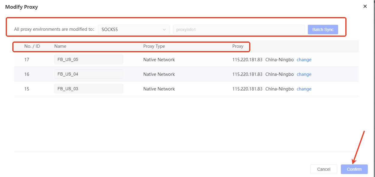 Step 3: Profile Proxy Management